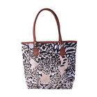 Klassische Handtasche mit naturfreundlichem Kunstleder-Griff, Leopard-Muster