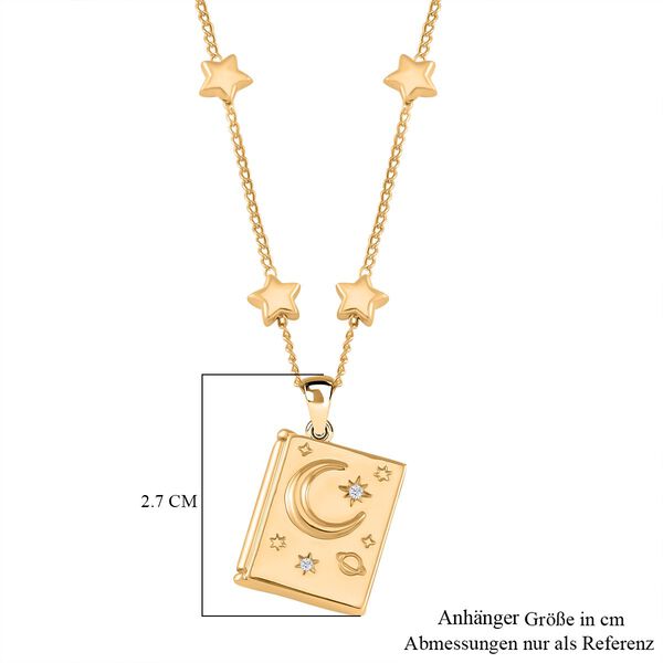 Wei&szlig;e Kristall-Buch-Anh&auml;nger mit Sternen und 'You're my soulmate'-Gravur und 45 cm Kette image number 5