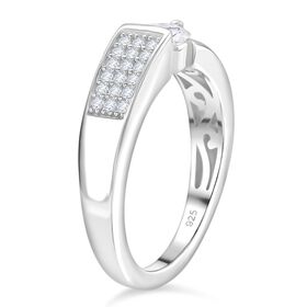 Moissanit Ring 925 Silber rhodiniert (Größe 18.00) ca. 0,70 ct