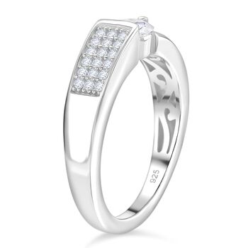 Moissanit Ring 925 Silber rhodiniert (Gr&ouml;&szlig;e 18.00) ca. 0,70 ct