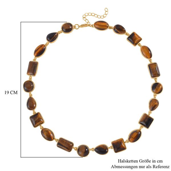 Gelbes Tigerauge Halskette ca. 45 cm Legierung Standard gelb vergoldet ca. 160,00 ct. image number 5
