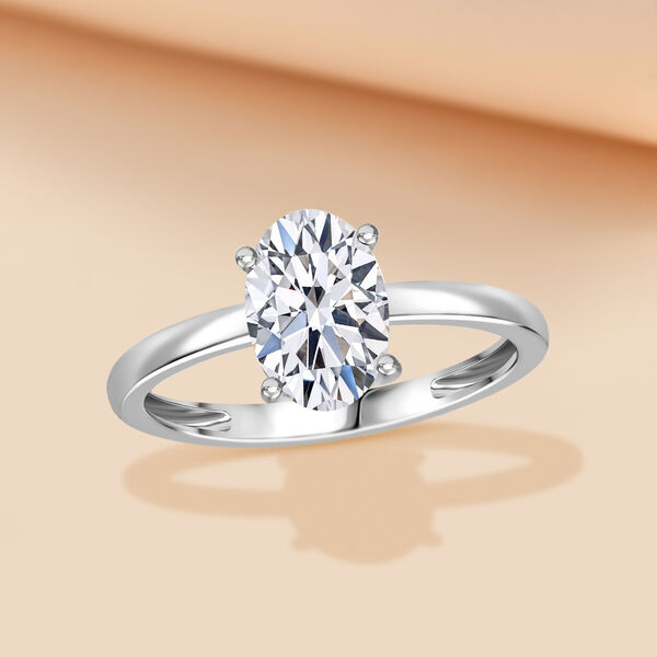 LUXURIANT SGL zertifizierter VS-EF Labor Ovalschliff Diamant Ring in 950 Platin - 2 ct. image number 2