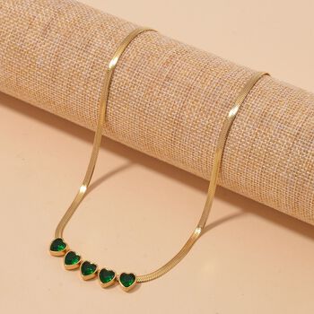 Neongr&uuml;ne Kristall-Halskette, 50 cm