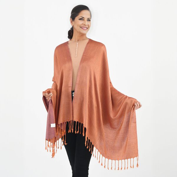 Doppelgewebter Schal, Orange image number 3