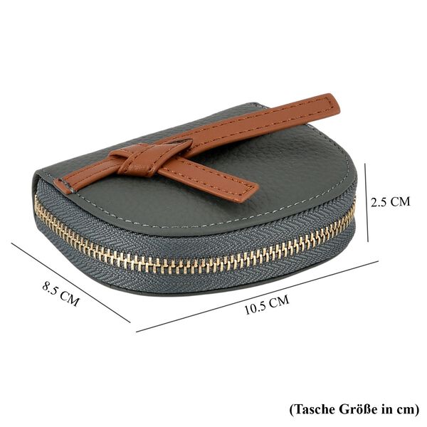 "Genuine Leather card holder with RFID Color: Blue Size:10.5*8.5*2.5cm        Wall: Genuine Leather Lining: Polyester Exterior:zipped-1 Interior: card slot-12" image number 7