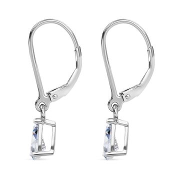 LUXURIANT SGL zertifizierte VS-GH Labor Tropfen-Diamant Ohrringe, 925 Silber rhodiniert - 1 ct.