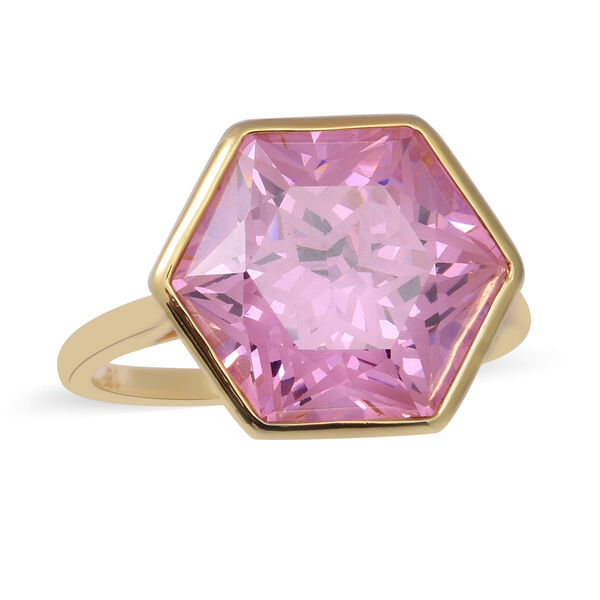 LUSTRO STELLA Rosa Zirkonia Ring 925 Silber vergoldet  ca. 11,86 ct