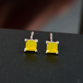 J Francis gefertigt mit SWAROVSKI Gelber Opal Swarovski Kristall Ohrringe 925 Silber