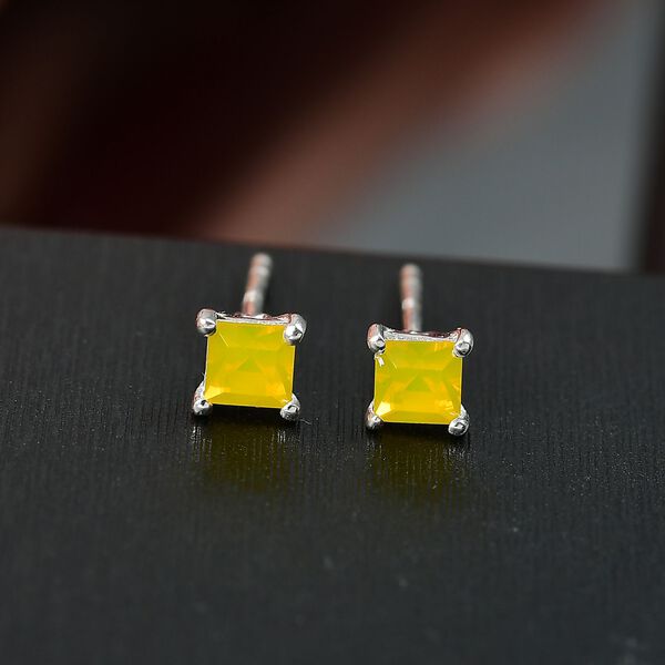 J Francis gefertigt mit SWAROVSKI Gelber Opal Swarovski Kristall Ohrringe 925 Silber image number 2