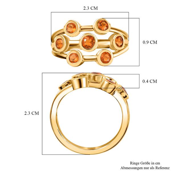 AA Salamanca Feueropal Ring 925 Silber Gelbgold Vermeil (Größe 21.00) ca. 0,66 ct image number 7