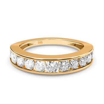 Diamant Half Eternity-Ring, I2-GH SGL zertifiziert, 585 Gelbgold (Gr&ouml;&szlig;e 17.00) ca. 1,00 ct