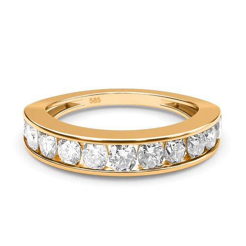 Diamant Half Eternity-Ring, I2-GH SGL zertifiziert, 585 Gelbgold (Größe 17.00) ca. 1,00 ct image number 0