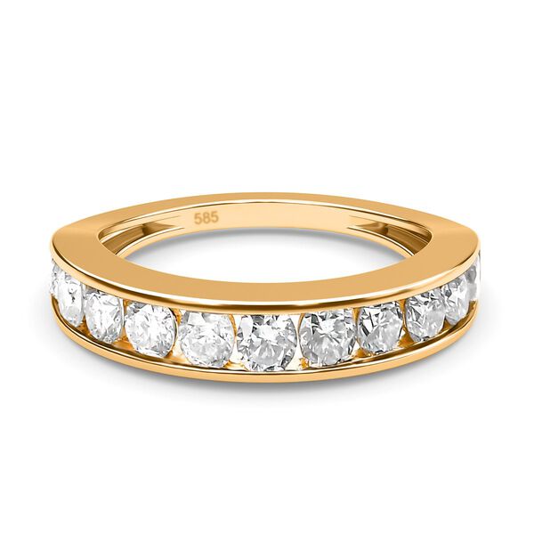 Diamant Half Eternity-Ring, I2-GH SGL zertifiziert, 585 Gelbgold (Gr&ouml;&szlig;e 17.00) ca. 1,00 ct image number 0