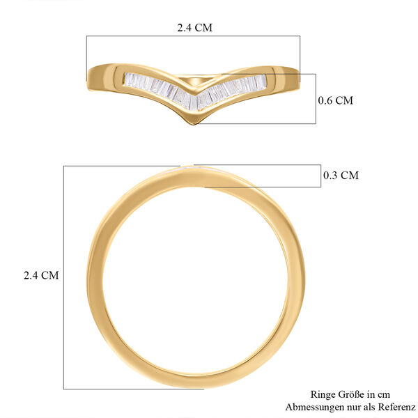Weißer Diamant-Ring in Silber mit Gelbgold Vermeil - 0,17 ct. image number 6
