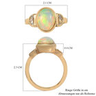 Natürlicher, äthiopischer Opal und Zirkon-Ring, 925 Silber Gelbgold Vermeil  ca. 2,48 ct image number 6