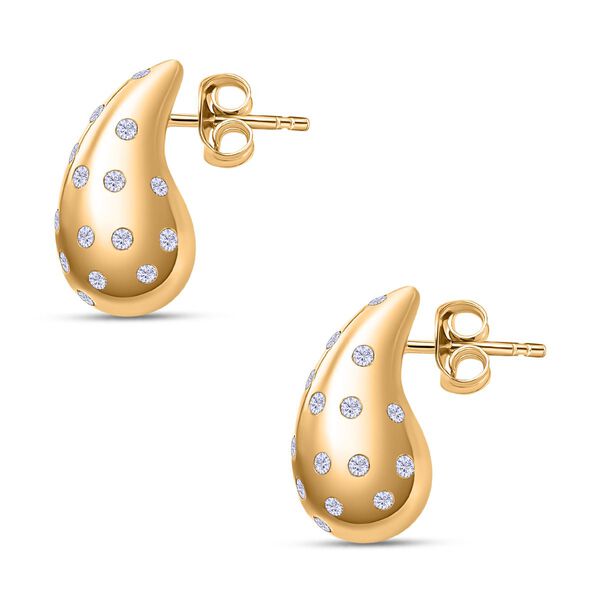 Moissanit Ohrringe, 925 Silber 750 Gelbgold Vermeil - 0,96 ct. image number 6