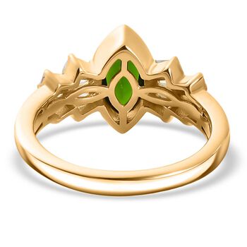 Nat&uuml;rlicher Chromdiopsid und Zirkon-Ballerina-Ring - 1,61 ct.