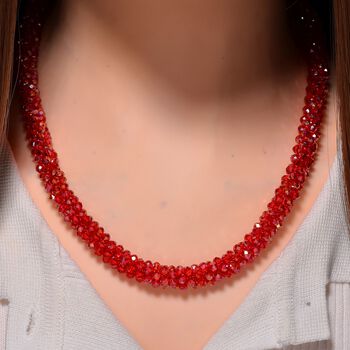 Rote Magie Farbe Kristall-Halskette, 50+5 cm