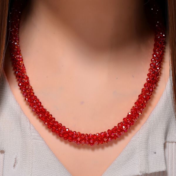 Rote Magie Farbe Kristall-Halskette, 50+5 cm image number 2