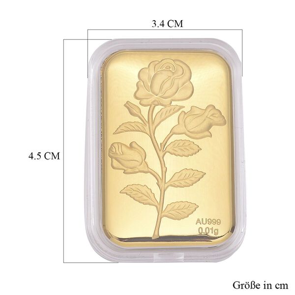 EXKLUSIVES GESCHENK - 999er Goldplatte mit Rosen-Motiv image number 4