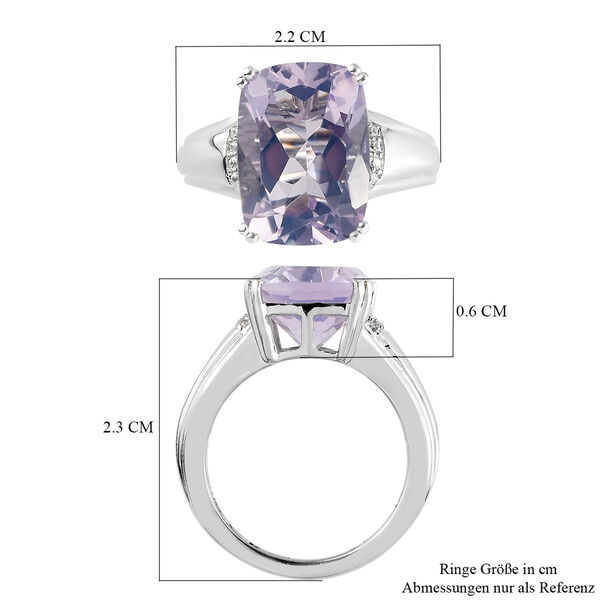 Lavendel Mond Quarz und Zirkon Ring 925 Silber platiniert  ca. 6,21 ct image number 7