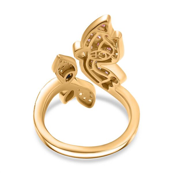 GP Trionfo Kollektion - AA Rosa Saphir Schmetterling Ring 925 Silber 750 Gelbgold Vermeil (Gr&ouml;&szlig;e 19.00) ca. 0.70 ct image number 5