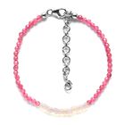 Rosa Turmalin und natürliches, äthiopisches Welo Opal-Armband, 19 cm, 925 Silber ca. 13,95 ct