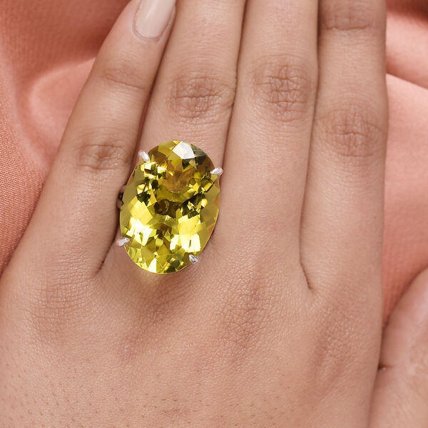 Ouro Verde-Quarz Ring 925 Silber platiniert  ca. 29,51 ct image number 3