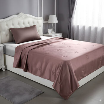 Serenity Night - 100% Maulbeerseide Luxus-Steppdecke mit Seidenf&uuml;llung, 135 x 200 cm, Lavendel