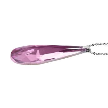 2er-Set- stimulierte Rosa Kristall Ohrringe und Anh&auml;nger mit Kette - 56,03 ct.