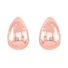 Weißer Zirkonia Ohrringe Reiner Edelstahl IP Rosa Plattierung