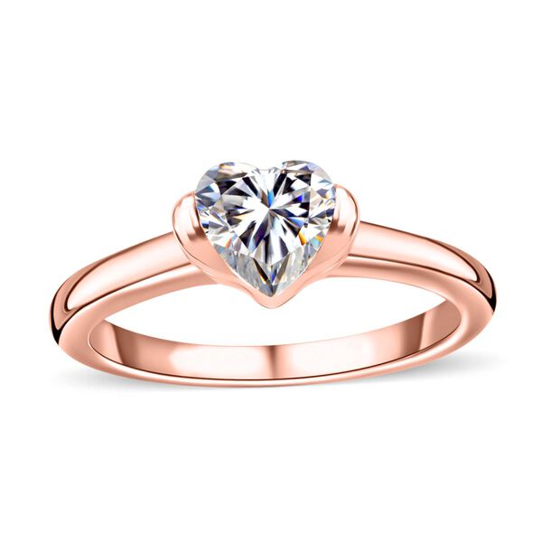 Moissanit Ringe 925 Silber Ros&eacute;gold Vermeil (Gr&ouml;&szlig;e 16.00) ca. 0.93 ct image number 3