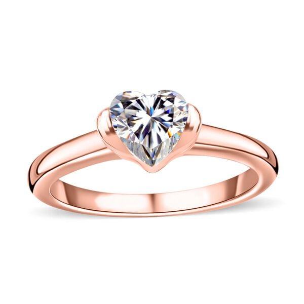 Moissanit Ringe 925 Silber Roségold Vermeil (Größe 16.00) ca. 0.93 ct image number 3