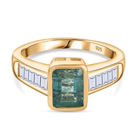 Kagem sambischer Smaragd und Moissanit-Ring - 2,05 ct.