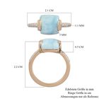 Larimar und Zirkon Solitär Ring 925 Silber 585 Vergoldet image number 6