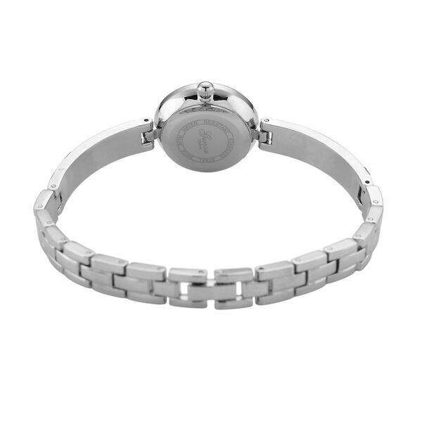 GENOA Time V2, Weiß diamantfarbene Zirkonia, Kristalluhr, japanisches Uhrwerk, 316L Edelstahl, Weiß image number 6