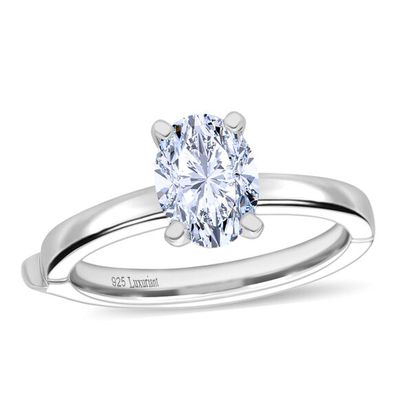 LUXURIANT SGL zertifizierter SI-GH Labor Oval-Diamant Ring, 925 Silber rhodiniert - 1 ct. image number 4