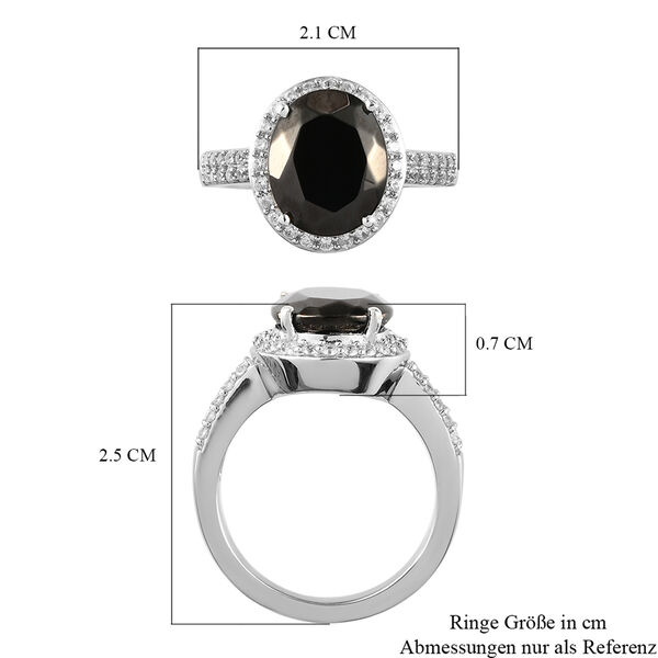 Elite Shungit und Zirkon Ring 925 Silber platiniert  ca. 2,82 ct image number 7