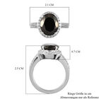 Elite Shungit und Zirkon Ring 925 Silber platiniert  ca. 2,82 ct image number 6