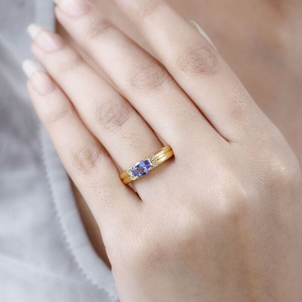 AA Tansanit und Zirkon Ring - 0,85 ct. image number 2