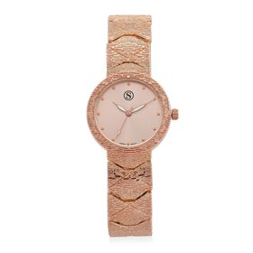 STRADA - Uhr mit japanischem PC21S Uhrwerk, roségoldfarbenem Sonnenschliff-Zifferblatt und Legierungsgehäuse