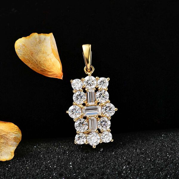 Moissanit Boot Anh&auml;nger in 925 Silber mit  Gelbgold Vermeil - 2.15 ct image number 8