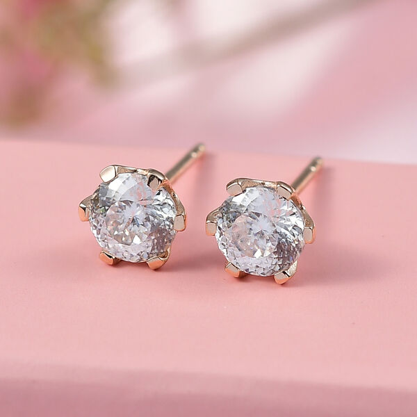 D'Joy Moissanit Ohrringe, 925 Silber 750 Roségold Vermeil - 1,75 ct. image number 2