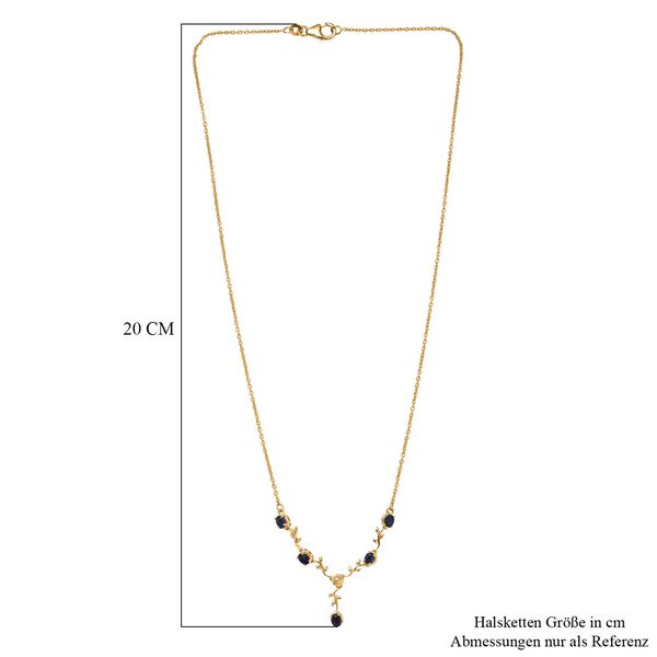 D'Joy Masoala Saphir (Fissure gef&uuml;llt) Halskette ca. 45 cm 925 Silber vergoldet ca. 0.48 ct image number 6