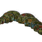 10er-Set Jacquard gewebter Schmuckbeutel mit Reißverschluss, 5 verschiedene Größen, Olivgrün image number 9
