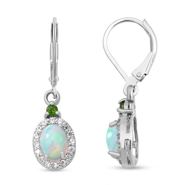 Äthiopische Welo Opal, Chromdiopsid und Zirkon-Ohrringe image number 2