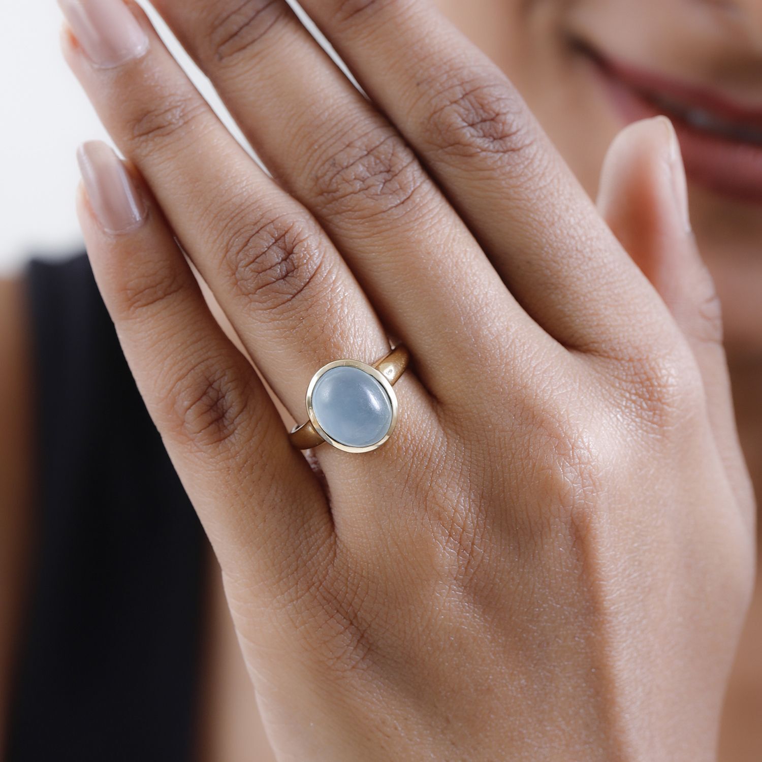 Milky Aquamarin Ring 925 Silber Gelbgold Vermeil GroBe 19.00 ca. 5.24 ct