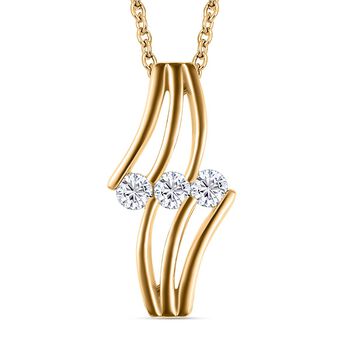 Moissanit Anh&auml;nger mit Kette, 925 Silber Gelbgold Vermeil ca. 0,63 ct.