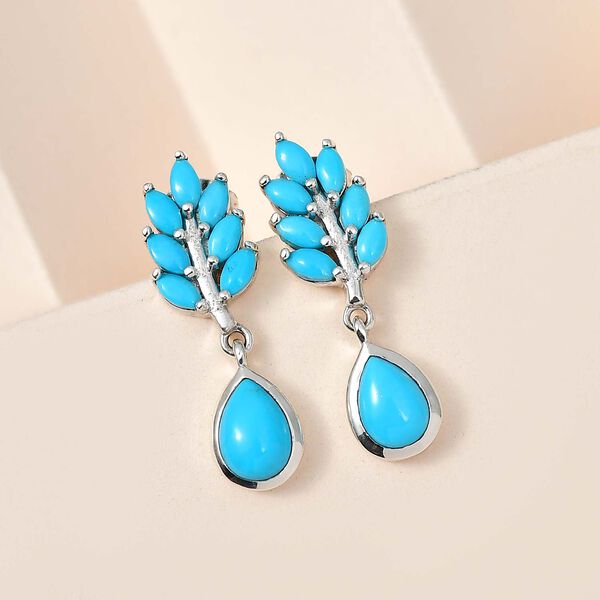 AA Sleeping Beauty T&uuml;rkis Ohrringe 925 Silber rhodiniert ca. 2,68 ct. image number 2