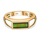 Ammolit Ring 925 Silber 750 Gelbgold Vermeil (Größe 17.00) ca. 1,13 ct